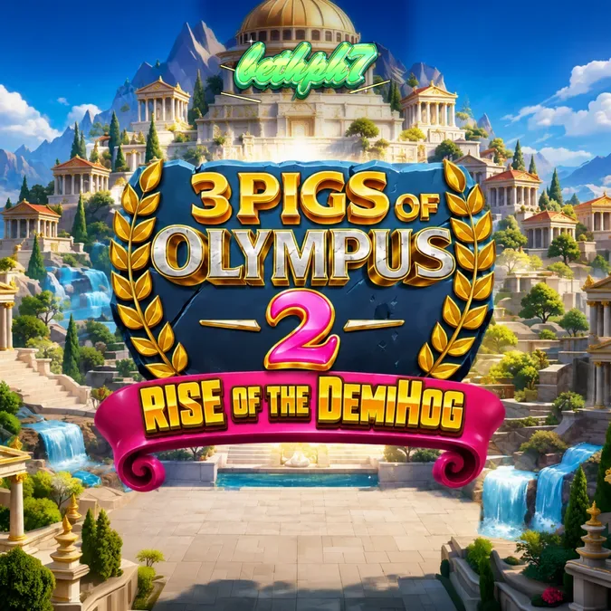 Ang 3 Pigs of Olympus 2 slot na nagpapakita ng mga pig characters sa isang mitolohikal na setting.
